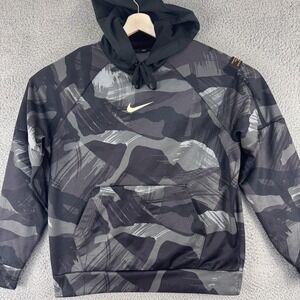 Nike Hoodie Mens Medium Pullover Brushstroke Camo Swoosh Cascade DQ6949-010‎